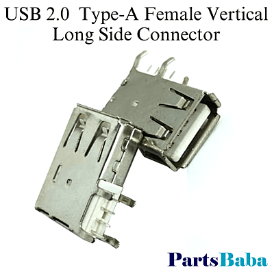 USB 2.0  Type-A Female Vertical Long Side Connector