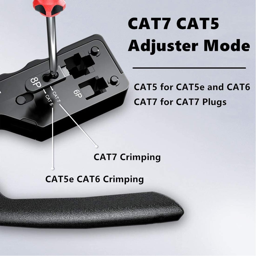 RJ45 Connector Crimp Cable Tool for EZ Cat7 Cat6 Pass Through Legacy RJ45  RJ11