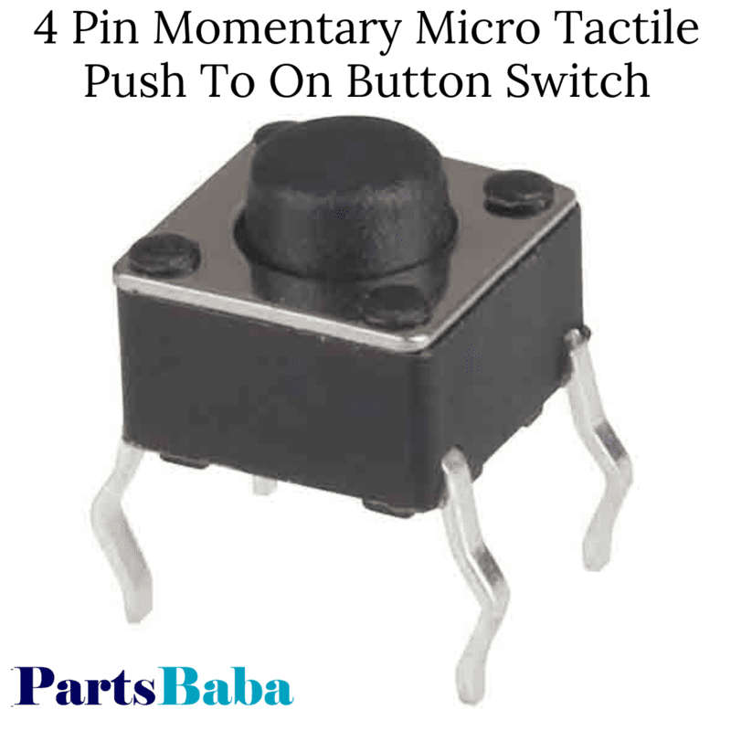 4 Pin Momentary Micro Tactile Push To On Button Switch
