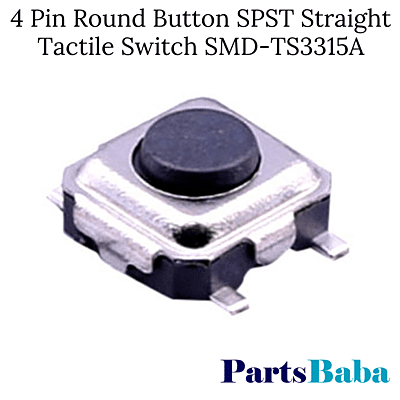 4Pin Round Button SPST Straight Tactile Switch SMD-TS3315A