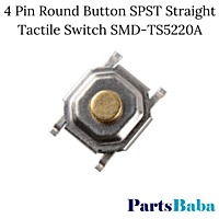 4Pin Round Button SPST Straight Tactile Switch SMD-TS5220A