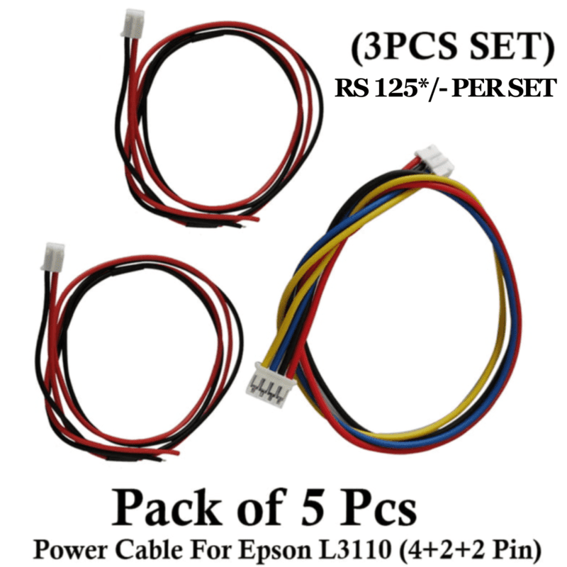 Power Cable For Epson L3110 (4PIN+2PIN+2PIN (3PCS SET) (Pack of 5 Pcs)
