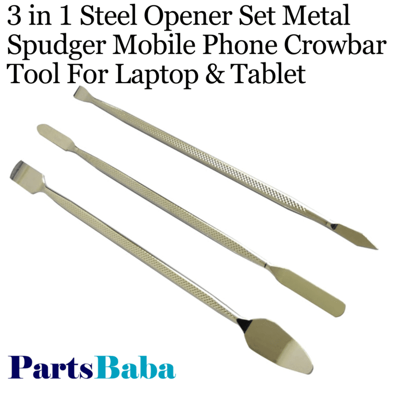 3 in 1 Steel Opener Set Metal Spudger Mobile Phone Crowbar Tool For IPhone, Laptop & Tablet