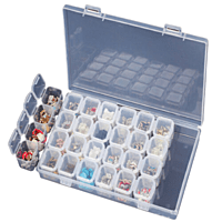 1 Set 28 Slots Empty Nail Storage Organizer Box