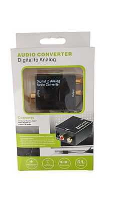 Analog RCA Audio Converter Adapter with Fiber Cable