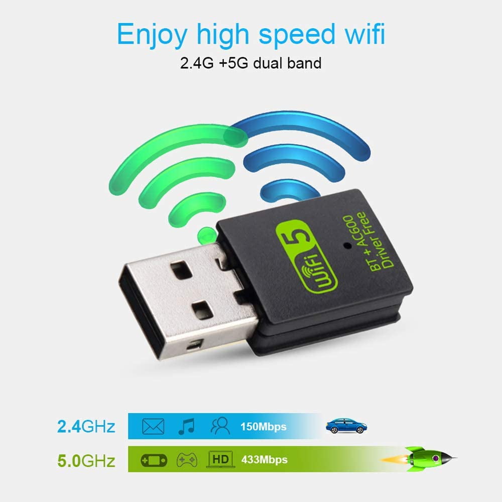 Buy Now USB WiFi + Bluetooth 5.0 Adapter for Windows 7/8/8.1/10/XP/Mac -  Enhanced Connectivity