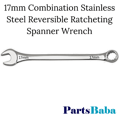 17mm Combination Stainless Steel Reversible Ratcheting Spanner Wrench